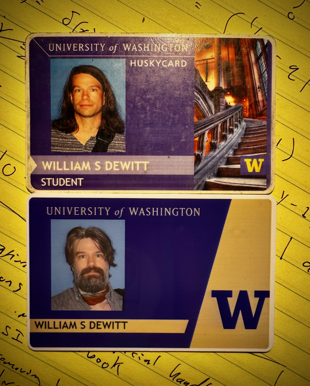 Old UW student ID and new faculty ID.